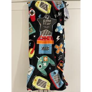RETRO VIDEO GAMING 50x60 Plush Large Print Kids Childrens Throw Blanket Game NEW